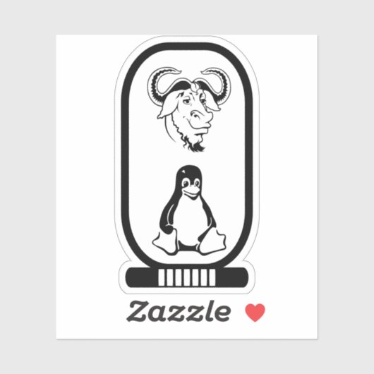 GNU Linux hiërogliefen cartouche Sticker (Vel)