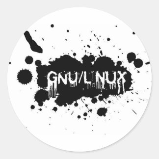 Gnu/Linux Slash Ronde Sticker