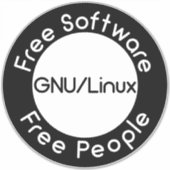 GNU/Linux Sticker (Voorkant)