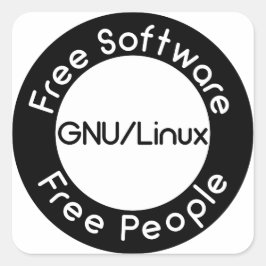 GNU/Linux Vierkante Sticker