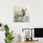 GNU Tekening - Kunstdruk Poster (Thuiskantoor)