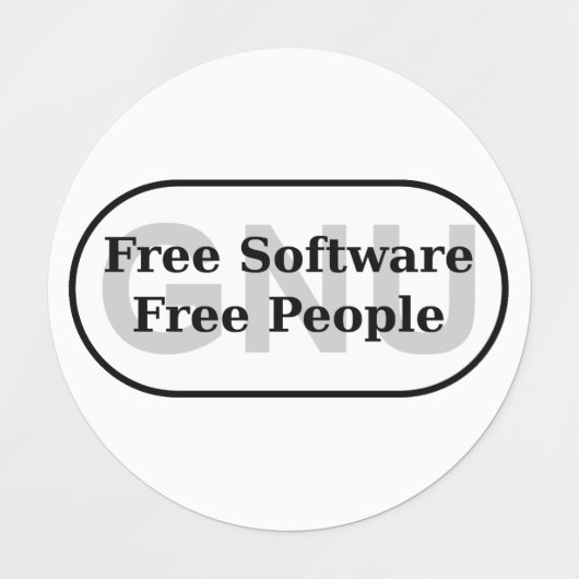 GNU - vrije software - vrije mensen Labels (Design 1)