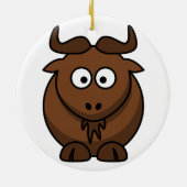 Gnu (Wildebeest) kerstversiering Keramisch Ornament (Achterkant)