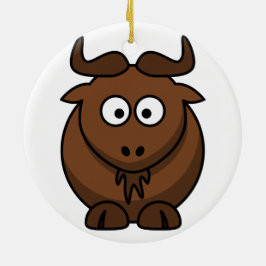 Gnu (Wildebeest) kerstversiering Keramisch Ornament