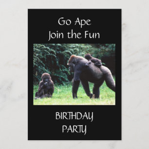 **GO APE** ANNIVERSAIRE INVITATION DU PARTI