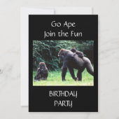 **GO APE** VERJAARDAG UITNODIGING (Voorkant)