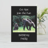 **GO APE** VERJAARDAG UITNODIGING (Staand voorkant)