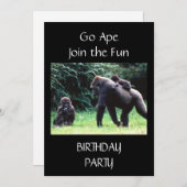 **GO APE** VERJAARDAG UITNODIGING (Voorkant / Achterkant)