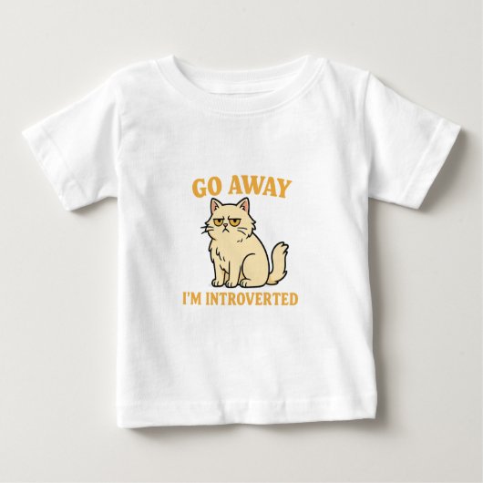 Go Away I'm Introverted – Funny Cat Shirt (Voorkant)
