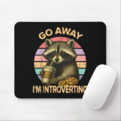 Go Away I'm Introverting Funny Raccoon Sarcastic Muismat (Met muis)