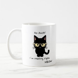 Go Away Je lis droit miow cat mug