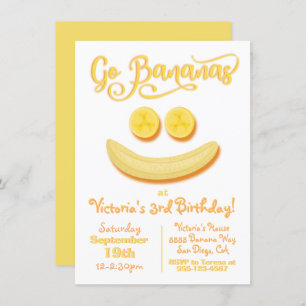 Go Bananas Happy Face Birthday Party Kaart