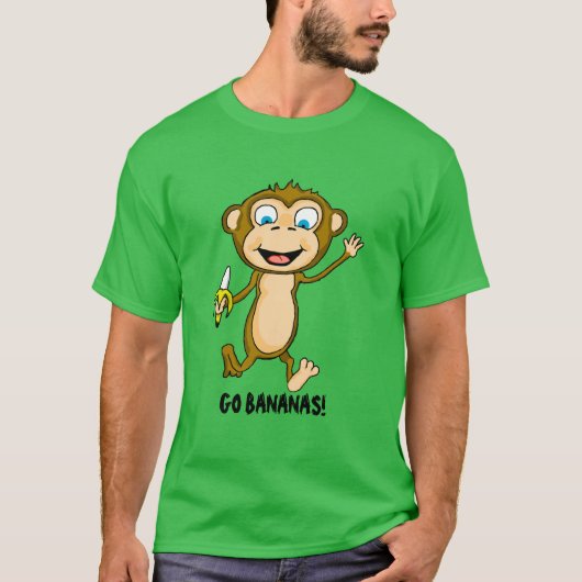 Go Bananas Mannen Basic Dark T-Shirt (Voorkant)