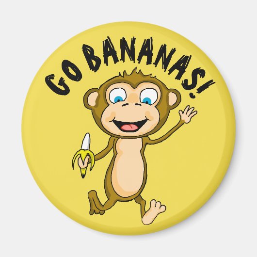 Go Bananas Round Magnet (Devant)