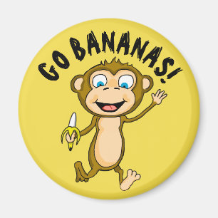 Go Bananas Round Magnet Magneet
