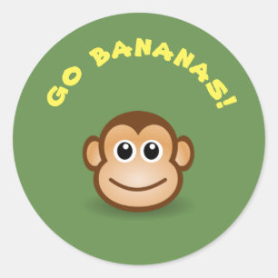 GO Bananen 2 Ronde Sticker