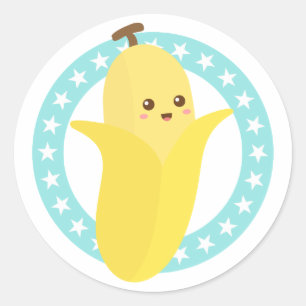 Go Bananen met Leuke Banaan Ronde Sticker