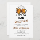 Go Bar Hopping Anniversaire Invitation de fête (Devant / Derrière)