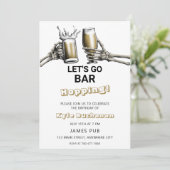 Go Bar Hopping Anniversaire Invitation de fête (Debout devant)
