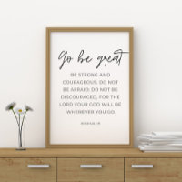 Go Be Great Sign, Bible Verse Poster
