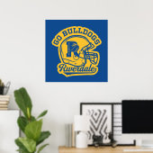 Go Bulldogs Football Helmet Icon Poster (Thuiskantoor)