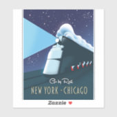 "Go by rail" New York - Chicago Sticker (Vel)