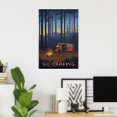 Go Camping Travel Poster Campervan Version (Bureau à domicile)