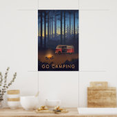 Go Camping Travel Poster Campervan Version (Cuisine)
