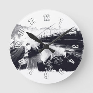 Go-Cart Racers Snel rond de baan Ronde Klok