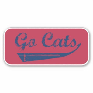 Go Cats  (blauw/rood) Sticker