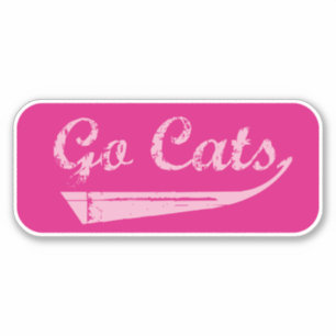 Go Cats  (roze/Fuchsia) ticker Sticker