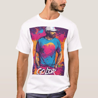 "Go Color" – Levendig Splash T-shirt ontwerp