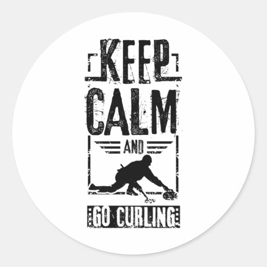 Go Curling Ronde Sticker (Voorkant)