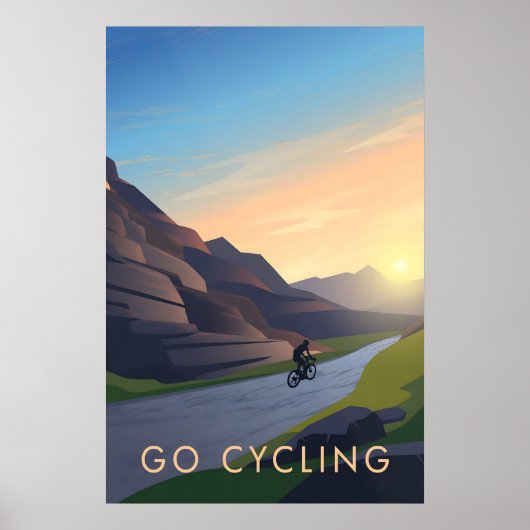 Go Cycling Travel Poster (Devant)