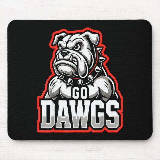 Go Dawgs Funny Bulldogs Muismat (Voorkant)