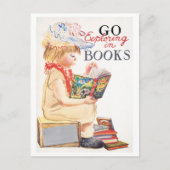 "Go Exploring in Books" Boekenweek Poster Briefkaart (Voorkant)