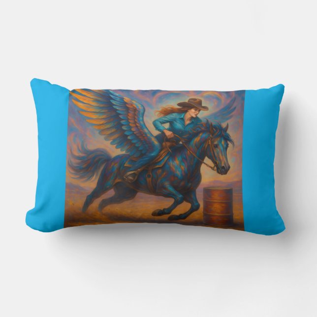 Go Fast! Barrel Racing Throw Pillow Kussen (Voorkant)
