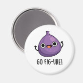 Go Fig Funny Fig Fruit Pun Magneet (Voorkant / Achterkant)