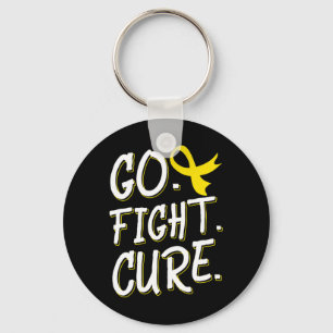 Go Fight Cure Childhood Cancer Gold Ribbon Awarene Sleutelhanger