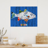 Go Fish Recycled  License Bord Art Poster (Keuken)