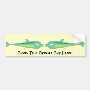 Go Fish_Spaar de groene sardines Bumpersticker