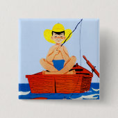 Go Fish Vierkante Button 5,1 Cm (Voorkant)