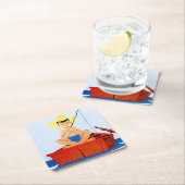 Go Fish Vierkante Kartonnen Onderzetter (Insitu)