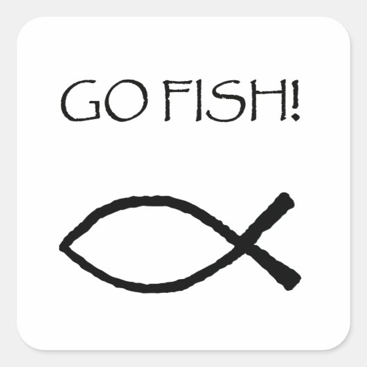 Go Fish Vierkante Sticker (Voorkant)