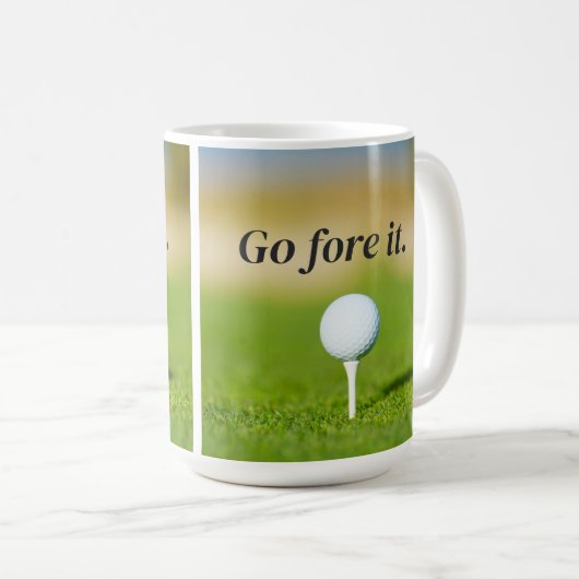 Go Fore It Golf Game Citation Café Mug (Devant droit)
