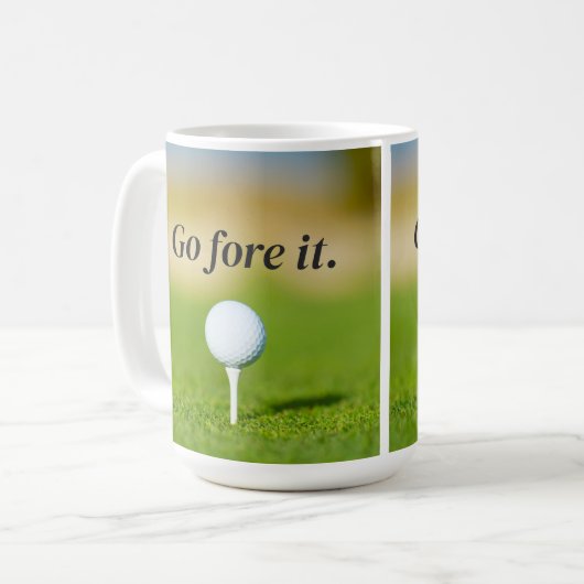 Go Fore It Golf Game Citation Café Mug (Devant gauche)