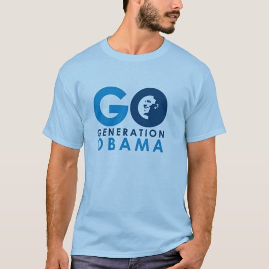 Go Generation Obama lichtblauw T-shirt (Voorkant)