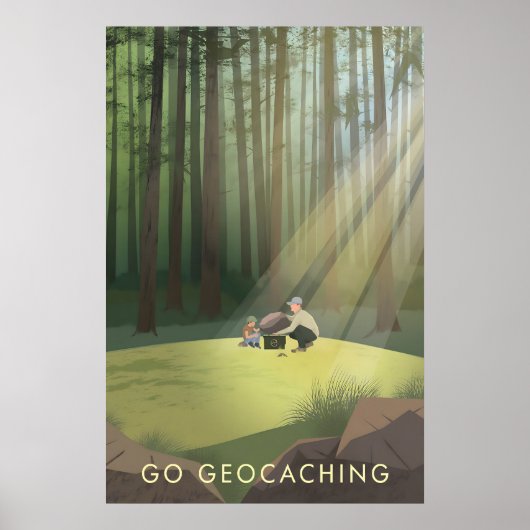 Go Geocaching Travel Poster (Devant)