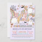 Go Ghouls Invitation d'anniversaire - Fille pourpr (Devant)