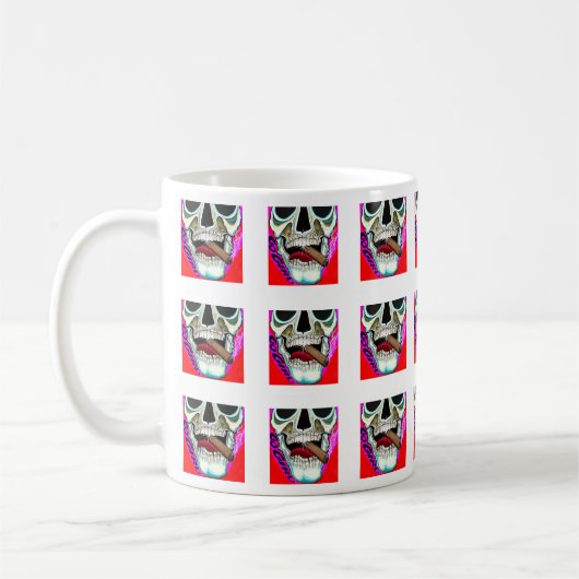 Go Girl Pop Art Crâne Motif café Mug (Gauche)